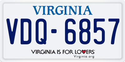 VA license plate VDQ6857