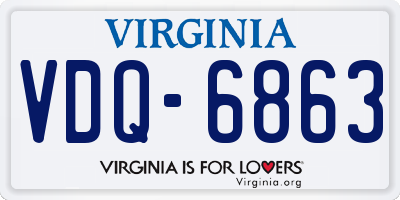 VA license plate VDQ6863