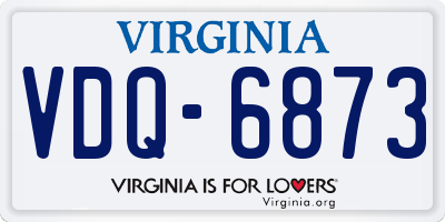VA license plate VDQ6873