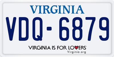 VA license plate VDQ6879