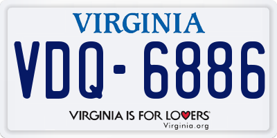 VA license plate VDQ6886