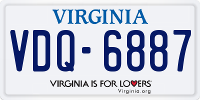 VA license plate VDQ6887