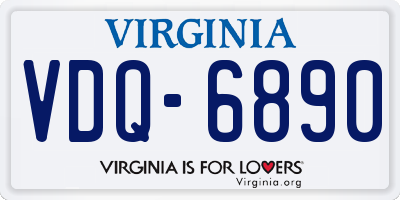 VA license plate VDQ6890