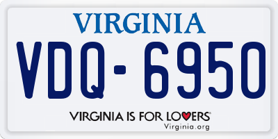 VA license plate VDQ6950