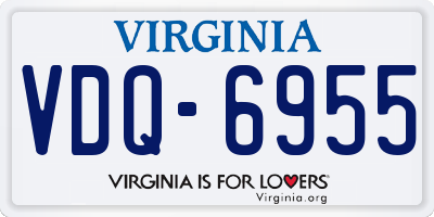 VA license plate VDQ6955