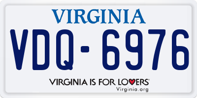 VA license plate VDQ6976