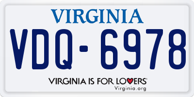VA license plate VDQ6978