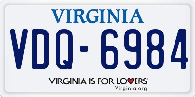 VA license plate VDQ6984