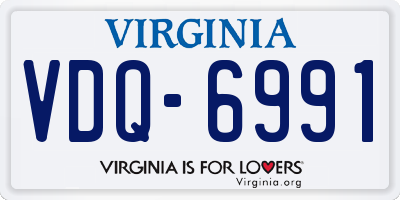 VA license plate VDQ6991