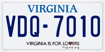 VA license plate VDQ7010