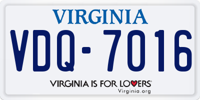 VA license plate VDQ7016