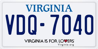 VA license plate VDQ7040
