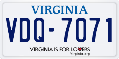 VA license plate VDQ7071