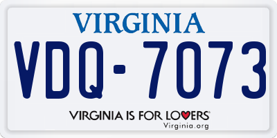 VA license plate VDQ7073