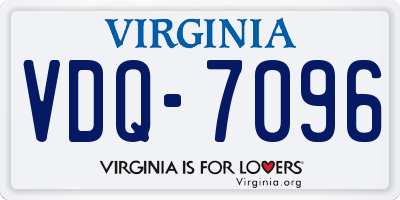 VA license plate VDQ7096