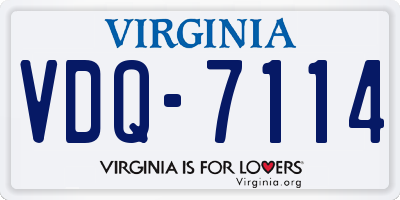 VA license plate VDQ7114