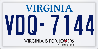 VA license plate VDQ7144