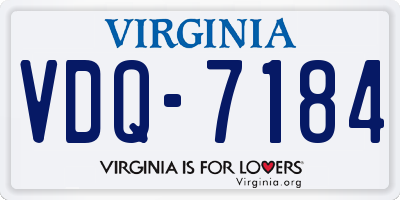 VA license plate VDQ7184