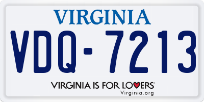 VA license plate VDQ7213