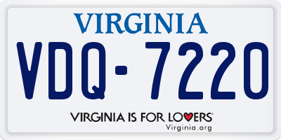 VA license plate VDQ7220