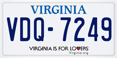 VA license plate VDQ7249
