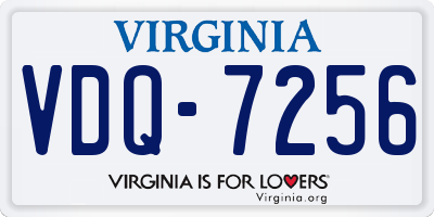 VA license plate VDQ7256
