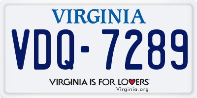 VA license plate VDQ7289