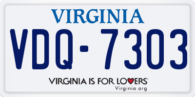VA license plate VDQ7303