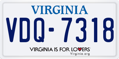 VA license plate VDQ7318