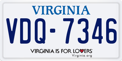VA license plate VDQ7346