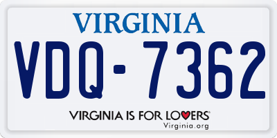 VA license plate VDQ7362