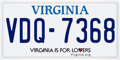 VA license plate VDQ7368