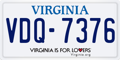 VA license plate VDQ7376