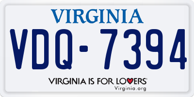 VA license plate VDQ7394