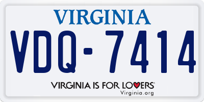 VA license plate VDQ7414