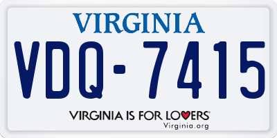 VA license plate VDQ7415
