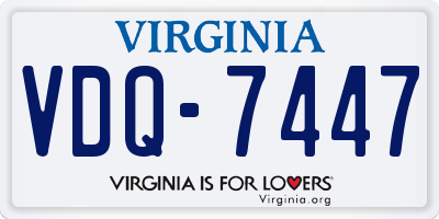 VA license plate VDQ7447