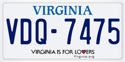 VA license plate VDQ7475