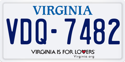 VA license plate VDQ7482