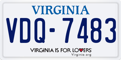 VA license plate VDQ7483