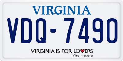 VA license plate VDQ7490