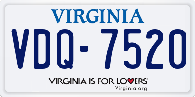 VA license plate VDQ7520