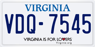 VA license plate VDQ7545