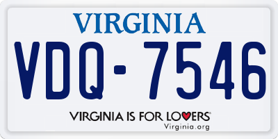 VA license plate VDQ7546