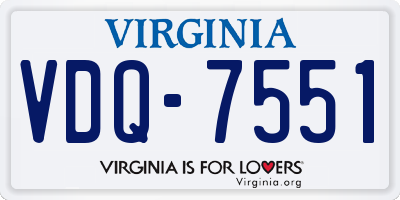 VA license plate VDQ7551