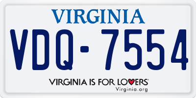 VA license plate VDQ7554