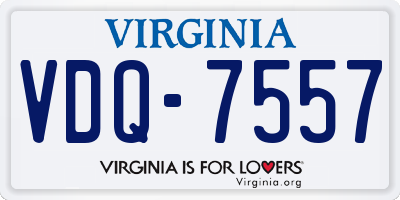 VA license plate VDQ7557