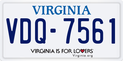 VA license plate VDQ7561