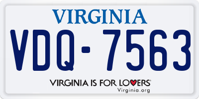 VA license plate VDQ7563