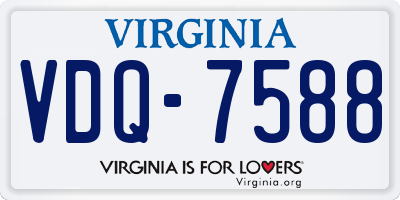 VA license plate VDQ7588